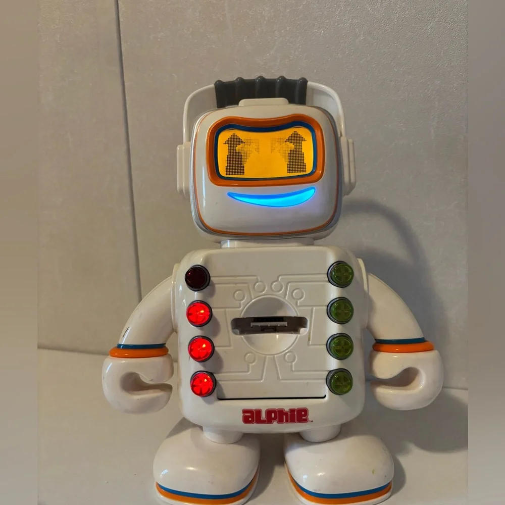 Interactive Alphie  Robot Toy - White and Orange